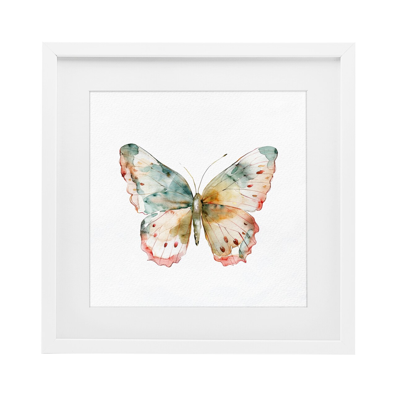 Stupell Industries Muted Watercolor Butterfly Framed Print Under Glass, design by Kim Allen
